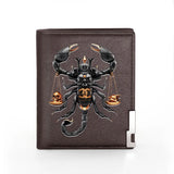 Skull Heart Scorpion Leather Wallet Billfold Slim Credit Card Holders