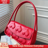 Heart Shape Printing Women's Bag Tote Bag PU Leather Purse