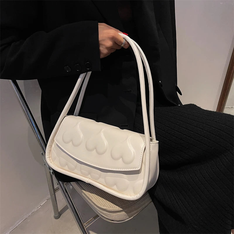 Heart Shape Printing Women's Bag Tote Bag PU Leather Purse