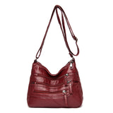 Soft Leather Purses Handbags Women Crossbody Shoulder Bags Multi-pocket