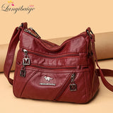 Soft Leather Purses Handbags Multi-pocket Crossbody Shoulder Bag Women Sac