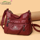 Women's Soft Leather Crossbody Bag in Black