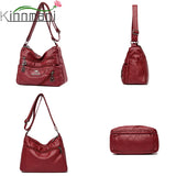 Women's Soft Leather Crossbody Bag in Black