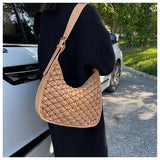 Soft Leather Shoulder Bag Pleated Women Handbag Tote Bag