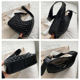 Soft Leather Shoulder Bag Pleated Women Handbag Tote Bag