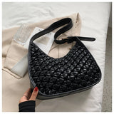 Soft Leather Shoulder Bag Pleated Women Handbag Tote Bag