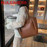 Soft Leather Woman Tote Shopper Handbag with Outer Pocket