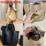 Soft Leather Woman Tote Shopper Handbag with Outer Pocket