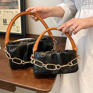 Soft PU Leather Handbags Winter Shoulder Bags Chain Crossbody Small Purses