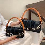 Soft PU Leather Handbags Winter Shoulder Bags Chain Crossbody Small Purses