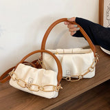 Soft PU Leather Handbags Winter Shoulder Bags Chain Crossbody Small Purses