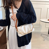 Soft PU Leather Handbags Winter Shoulder Bags Chain Crossbody Small Purses