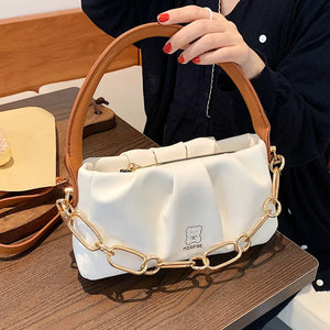 Soft PU Leather Handbags Winter Shoulder Bags Chain Crossbody Small Purses