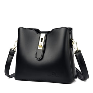 Soft PU Leather Hasp Shoulder Bag Handbag Large Capacity Crossbody Bag