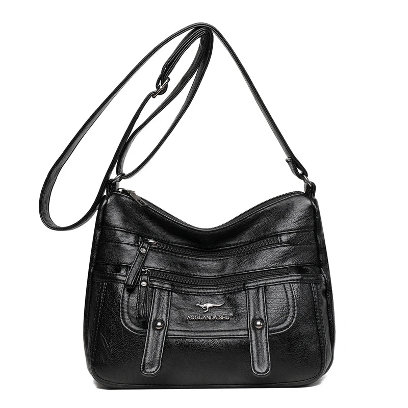 Women's Soft PU Leather Shoulder Bag Large Capacity Crossbody Bag