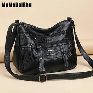 Women's Soft PU Leather Shoulder Bag Large Capacity Crossbody Bag