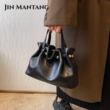 Soft PU Leather Shoulder Crossbody Bag for Women Handbags Bucket Sac