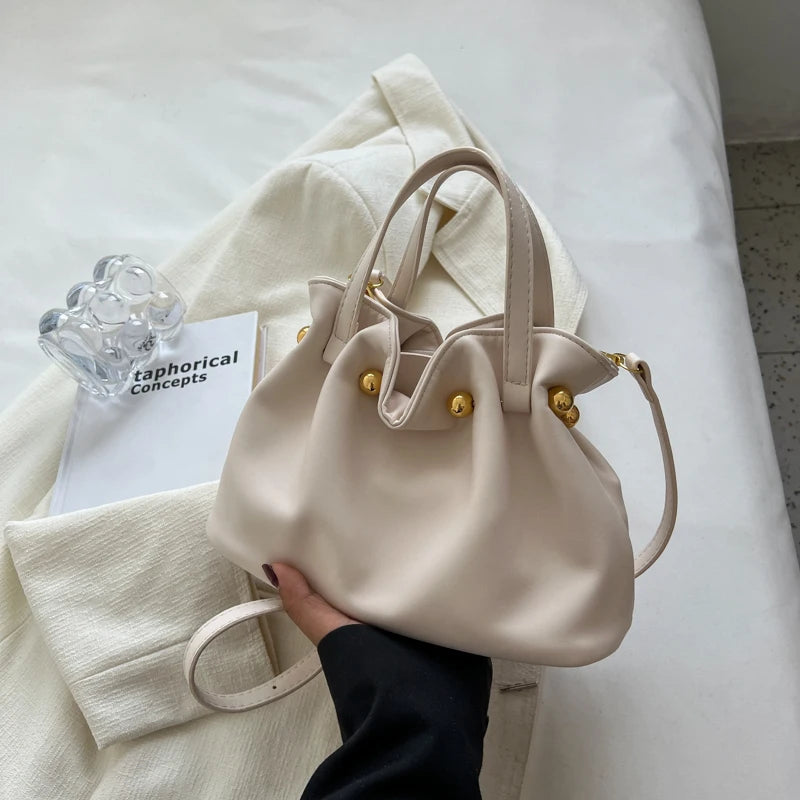 Soft PU Leather Shoulder Crossbody Bag for Women Handbags Bucket Sac