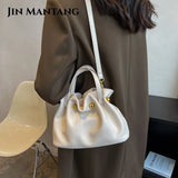 Soft PU Leather Shoulder Crossbody Bag for Women Handbags Bucket Sac
