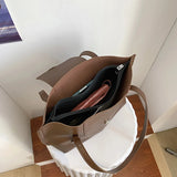 Soft PU Leather Woman Tote Shopper Handbag with Outer Pocket