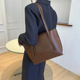 Soft PU Leather Woman Tote Shopper Handbag with Outer Pocket