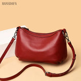 Retro Leather Crossbody Bag - Women's Vintage Style