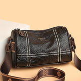 Women's High Solid Leather Shoulder Crossbody Bags