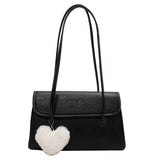 Winter Shoulder Bag Plush Pendant Crossbody Bag