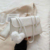 Winter Shoulder Bag Plush Pendant Crossbody Bag