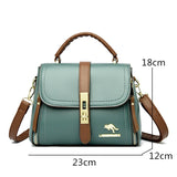 High Solid Leather Shoulder Messenger Bag for Women Large Capacity