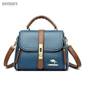 High Solid Leather Shoulder Messenger Bags for Women