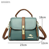 High Solid Leather Shoulder Messenger Bags for Women
