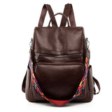 High Solid Leather Women Backpacks Female Shoulder Bags Girls School Bag