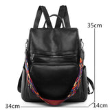 High Solid Leather Women Backpacks Female Shoulder Bags Girls School Bag