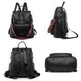High Solid Leather Women Backpacks Female Shoulder Bags Girls School Bag