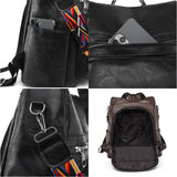 High Solid Leather Women Backpacks Female Shoulder Bags Girls School Bag