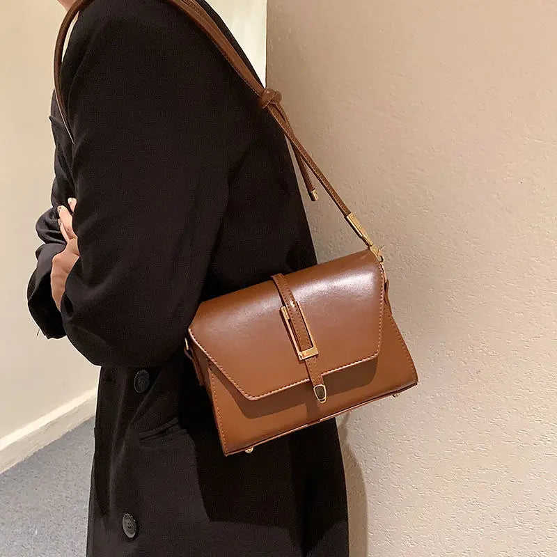 High Solid PU Leather Women Crossbody Bags Female Shoulder Square Bag