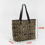 High Spain MANGO Women's Handbag Leopard Print Shopping Bag