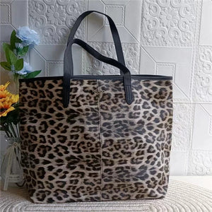 High Spain MANGO Women's Handbag Leopard Print Shopping Bag