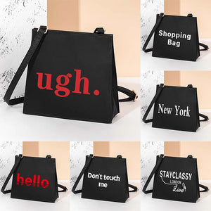 High Square Bags Alphabet Crossbody Bag for Women Unique Tote Bag