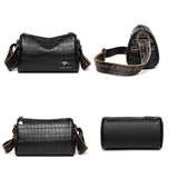 High Stone Pattern Cow Leather Shoulder Crossbody Bags For Women