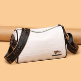 High Stone Pattern Cow Leather Shoulder Crossbody Bags For Women
