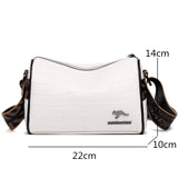 High Stone Pattern Cow Leather Shoulder Crossbody Bags For Women