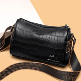 High Stone Pattern Cow Leather Shoulder Crossbody Bags For Women
