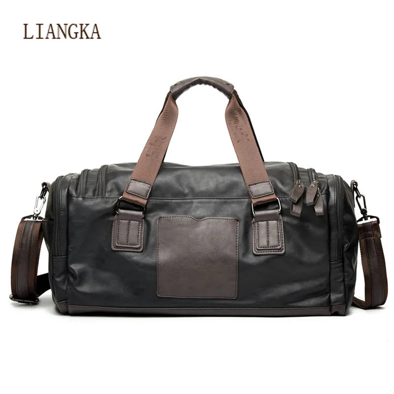PU Leather Travel Bag for Men Large Capacity Duffle