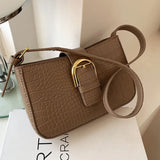 Stone Pattern PU Shoulder Bag for Women