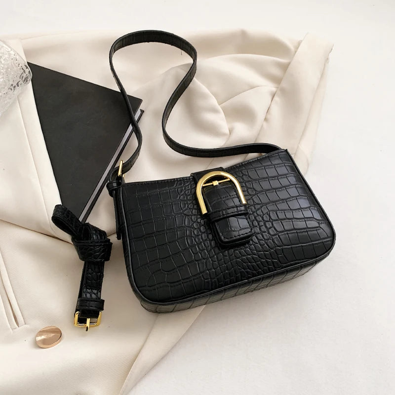 Stone Pattern PU Shoulder Bag for Women