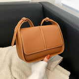 High Vintage Stitching Bags For Women Leather Shoulder Bag