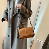 High Vintage Stitching Bags For Women Leather Shoulder Bag