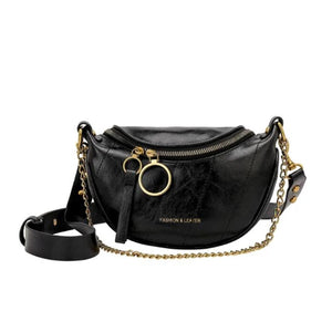 Women's High Waist PU Leather Fanny Pack Crossbody Bag